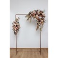 Flower arch arrangement in cinnamon ivory pale orange colors. Arbor flowers. Floral archway. Faux flowers for wedding arch. 5093