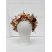 Orange ivory rust terracotta flower crown. Hair wreath. Flower girl crown. Wedding flowers. 0036