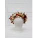 Orange ivory rust terracotta flower crown. Hair wreath. Flower girl crown. Wedding flowers. 0036