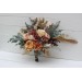 Wedding bouquets in cinnamon ivory pale orange colors. Bridal bouquet.  Faux bouquet. Bridesmaid bouquet. 5093
