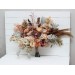 Wedding bouquets in cinnamon ivory pale orange colors. Bridal bouquet.  Faux bouquet. Bridesmaid bouquet. 5093