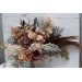 Wedding bouquets in cinnamon ivory pale orange colors. Bridal bouquet.  Faux bouquet. Bridesmaid bouquet. 5093