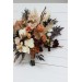 Wedding bouquets in deep purple terracotta beige colors. Bridal bouquet. Faux bouquet. Bridesmaid bouquet. 5095