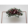  Flower arch arrangement in burgundy mauve dusty rose colors.  Arbor flowers. Floral archway. Faux flowers for wedding arch. 5099