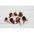  Set of  7 hair pins in purple burgundy beige color scheme. Hair accessories. Flower accessories for wedding.  5096
