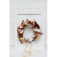 Terracotta brown cream flower crown. Hair wreath. Flower girl crown. Wedding flowers.5100