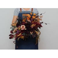 Wedding bouquets in Deep purple burgundy beige cinnamon  colors. Bridal bouquet. Faux bouquet. Bridesmaid bouquet. 5096
