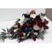 Wedding bouquets in burgundy ivory navy blue colors. Bridal bouquet. Cascading bouquet. Faux bouquet. Bridesmaid bouquet. 5097
