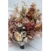 Wedding bouquets in dusty rose cinnamon ivory colors. Bridal bouquet. Faux bouquet. Bridesmaid bouquet. 5098