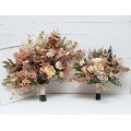 Wedding bouquets in dusty rose cinnamon ivory colors. Bridal bouquet. Faux bouquet. Bridesmaid bouquet. 5098