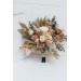 Wedding bouquets in dusty rose cinnamon ivory colors. Bridal bouquet. Faux bouquet. Bridesmaid bouquet. 5098