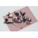  Set of  8 bobby pins in  dusty rose purple color scheme. Hair accessories. Flower accessories for wedding.  5104