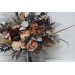 Wedding bouquets in gray peach brown colors. Bridal bouquet. Faux bouquet. Bridesmaid bouquet. 5106