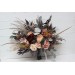 Wedding bouquets in gray peach brown colors. Bridal bouquet. Faux bouquet. Bridesmaid bouquet. 5106