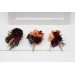  Wedding boutonnieres and wrist corsage  in burnt orange red burgundy  color scheme. Flower accessories. 5103