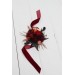  Wedding boutonnieres and wrist corsage  in burnt orange red burgundy  color scheme. Flower accessories. 5103