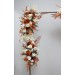  Flower arch arrangement in burnt orange ivory colors.  Arbor flowers. Floral archway. Faux flowers for wedding arch. 5107