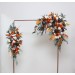  Flower arch arrangement in burnt orange ivory navy blue colors.  Arbor flowers. Floral archway. Faux flowers for wedding arch. 5111