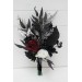 Wedding bouquets in  burgundy black silver colors. Bridal bouquet.  Faux bouquet. Bridesmaid bouquet. 5108