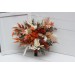 Wedding bouquets in burnt orange ivory colors. Bridal bouquet. Faux bouquet. Bridesmaid bouquet. 5107