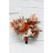 Wedding bouquets in burnt orange ivory colors. Bridal bouquet. Faux bouquet. Bridesmaid bouquet. 5107