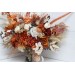 Wedding bouquets in burnt orange ivory colors. Bridal bouquet. Faux bouquet. Bridesmaid bouquet. 5107