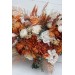Wedding bouquets in burnt orange ivory colors. Bridal bouquet. Faux bouquet. Bridesmaid bouquet. 5107