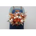 Wedding bouquets in burnt orange ivory colors. Bridal bouquet. Faux bouquet. Bridesmaid bouquet. 5107