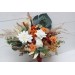 Wedding bouquets in burnt orange ivory colors. Bridal bouquet. Faux bouquet. Bridesmaid bouquet. 5109