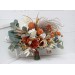 Wedding bouquets in burnt orange ivory colors. Bridal bouquet. Faux bouquet. Bridesmaid bouquet. 5109