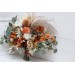 Wedding bouquets in burnt orange ivory colors. Bridal bouquet. Faux bouquet. Bridesmaid bouquet. 5109