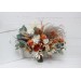 Wedding bouquets in burnt orange ivory colors. Bridal bouquet. Faux bouquet. Bridesmaid bouquet. 5109