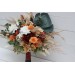 Wedding bouquets in burnt orange ivory colors. Bridal bouquet. Faux bouquet. Bridesmaid bouquet. 5109
