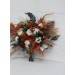 Wedding bouquets in burnt orange ivory navy blue colors. Bridal bouquet. Cascading bouquet. Faux bouquet. Bridesmaid bouquet. 5111