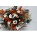 Wedding bouquets in burnt orange ivory navy blue colors. Bridal bouquet. Cascading bouquet. Faux bouquet. Bridesmaid bouquet. 5111