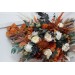 Wedding bouquets in burnt orange ivory navy blue colors. Bridal bouquet. Cascading bouquet. Faux bouquet. Bridesmaid bouquet. 5111