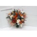 Wedding bouquets in burnt orange ivory navy blue colors. Bridal bouquet. Cascading bouquet. Faux bouquet. Bridesmaid bouquet. 5111