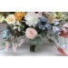 Wildflowers. Wedding bouquets in pink yellow dusty blue colors. Bridal bouquet. Faux bouquet. Bridesmaid bouquet. Summer wedding. 5110