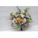 Wildflowers. Wedding bouquets in pink yellow dusty blue colors. Bridal bouquet. Faux bouquet. Bridesmaid bouquet. Summer wedding. 5110