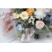 Wildflowers. Wedding bouquets in pink yellow dusty blue colors. Bridal bouquet. Faux bouquet. Bridesmaid bouquet. Summer wedding. 5110