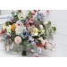 Wildflowers. Wedding bouquets in pink yellow dusty blue colors. Bridal bouquet. Faux bouquet. Bridesmaid bouquet. Summer wedding. 5110