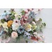 Wildflowers. Wedding bouquets in pink yellow dusty blue colors. Bridal bouquet. Faux bouquet. Bridesmaid bouquet. Summer wedding. 5110