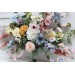 Wildflowers. Wedding bouquets in pink yellow dusty blue colors. Bridal bouquet. Faux bouquet. Bridesmaid bouquet. Summer wedding. 5110