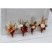  Wedding boutonnieres and wrist corsage  in burnt orange ivory color scheme. Flower accessories. 5109
