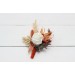  Wedding boutonnieres and wrist corsage  in burnt orange ivory  color scheme. Flower accessories.5107