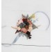  Wedding boutonnieres and wrist corsage  in gray peach brown color scheme. Flower accessories. 5106