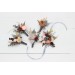  Wedding boutonnieres and wrist corsage  in gray peach brown color scheme. Flower accessories. 5106