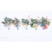 Wildflowers. Wedding boutonnieres and wrist corsage  in pink yellow dusty blue color scheme. Flower accessories. 5110