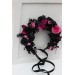 Deep purple black magenta flower crown. Hair wreath. Flower girl crown. Wedding flowers. 5112