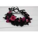 Deep purple black magenta flower crown. Hair wreath. Flower girl crown. Wedding flowers. 5112